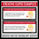 Valentine's Day Vocabulary Activity - Cupid's Dictionary Task Cards Definitions