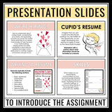 Valentine's Day Writing Assignment - Resume for Cupid Creative Holiday Activity
