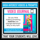 Video Journal Writing Prompts - Video Clip Opinion and Personal Writing Volume 1