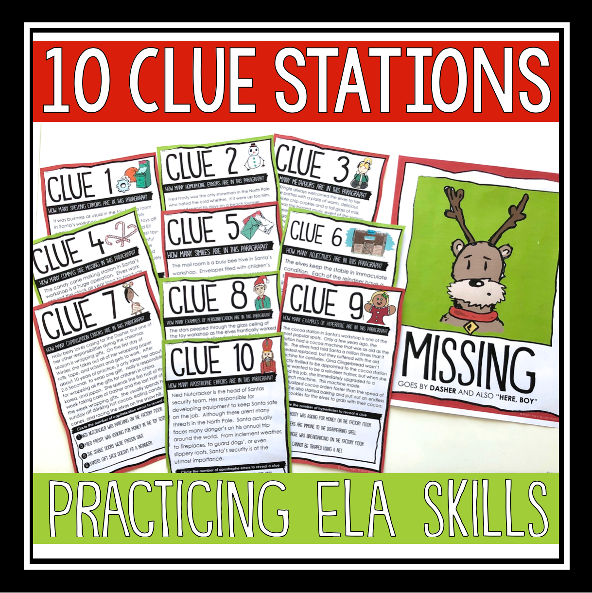 Christmas Mystery Activity Missing Reindeer ELA Skills Holiday Class christmas-mystery-activity-missing-reindeer-ela-skills-holiday-class