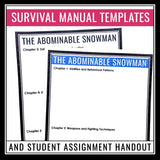 Christmas Writing Assignment - Abominable Snowman Manual Winter Activity