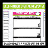 Quote of the Week Bell Ringers - 40 Famous Quotes & Digital Response Assignments