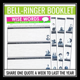 Quote of the Week Bell Ringers - 40 Famous Quotes & Writing Response Assignments