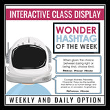 Wonder Posters - Hashtag Quote Bulletin Board Display for R.J. Palacio's Novel