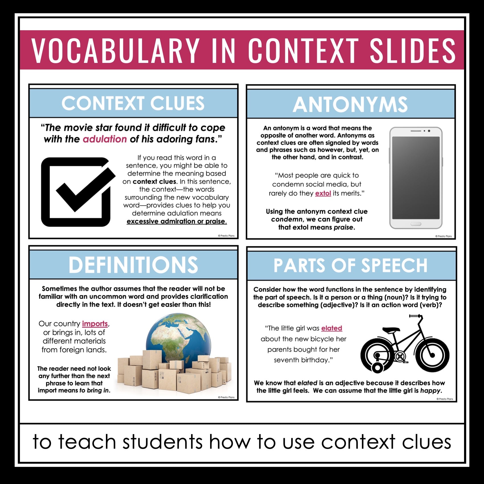 Wonder Vocabulary Booklet, Presentation, and Answer Key with