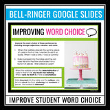 Word Choice Bell Ringers - Improving Vocabulary Weekly Digital Practice Activity