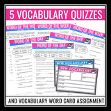 Word of the Day or Week - Vocabulary Slides, Posters, Assignment, and Quizzes
