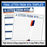 A Long Walk to Water Assignment – Letter from Nya to Salva Creative Writing