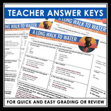 A Long Walk to Water Quizzes - Multiple Choice and Quote Quizzes - Answer Key