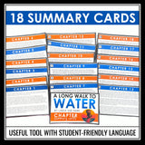 A Long Walk to Water Chapter Summaries - Plot Cards for Linda Sue Park’s Novel