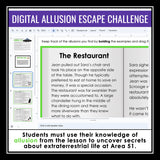 Allusion Introduction Presentation and Digital Escape Room Reading Activity