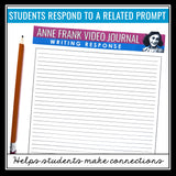 Anne Frank The Diary of a Young Girl Writing Prompts - Videos & Journal Topics