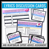 Valentine’s Day Poetry Assignments - Break Up Song Lyrics Analysis Activities
