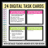 Apostrophes Grammar Rules Punctuation Digital Lesson - Presentation & Activities