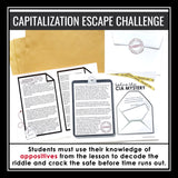 Appositives Grammar Activity Escape Room Challenge, Presentation, and Quiz