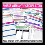 Assignments for Any Novel or Short Story - Fiction Reading Response Book Report