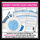 Author's Purpose Introduction Presentation and Escape Room Reading Activity