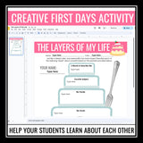 Back to School Activity - Cake Layers Get to Know You Digital Assignment