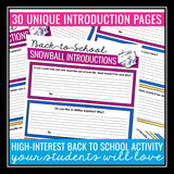 Back to School Activity First Day Icebreaker - Get to Know You Creative Activity