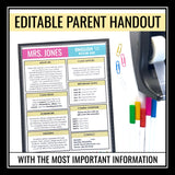 Back to School Meet the Teacher Night Presentation and Handout - Open House