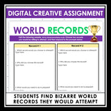 Nonfiction Reading Comprehension Digital Article & Activities - World Records
