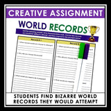 Nonfiction Reading Comprehension Article and Activities - World Records