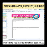 Book Talks - Independent Reading Response Assignment for Any Novel - Digital