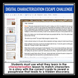 Character Types Steal Characterization Slides & Digital Reading Escape Activity
