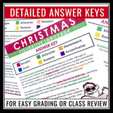 Christmas Figurative Language Stories Assignments -  Literary Devices Activity