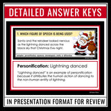 Christmas Figurative Language Activity - Literary Devices Holiday Task Cards