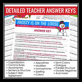 Christmas Grammar Worksheets - Editing Punctuation, Spelling, & Grammar Activity