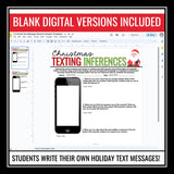 Christmas Inference Activities - Making Inferences in Texts Assignments Digital
