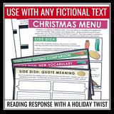 Christmas Reading Assignment for Any Novel or Short Story - Holiday Choice Menu