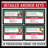 Christmas Parts of Speech Task Cards Activity - Labeling Holiday Parts of Speech