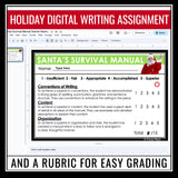 Christmas Writing Assignment - Santa Survival Manual Digital Writing Activity