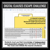 Independent & Dependent Clauses Digital Grammar Activity, Google Slides, & Quiz
