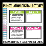 Comma, Ellipsis, & Dash Punctuation - Digital Grammar Lesson & Assignments