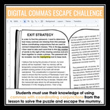 Commas in Compound Sentences FANBOYS Digital Escape Room Game, Slides, & Quiz