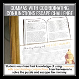 Commas in Compound Sentences FANBOYS Escape Room Grammar Game, Slides, & Quiz