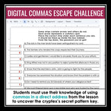 Commas in Addresses Escape Room Punctuation Digital Activity, Slides, & Quiz