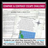 Compare and Contrast Text Structure Slides & Nonfiction Reading Escape Activity