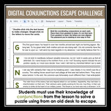 Coordinating Conjunctions Escape Room Digital Activity, Google Slides, and Quiz