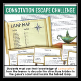 Connotation Introduction Presentation & Escape Room Vocabulary Reading Activity