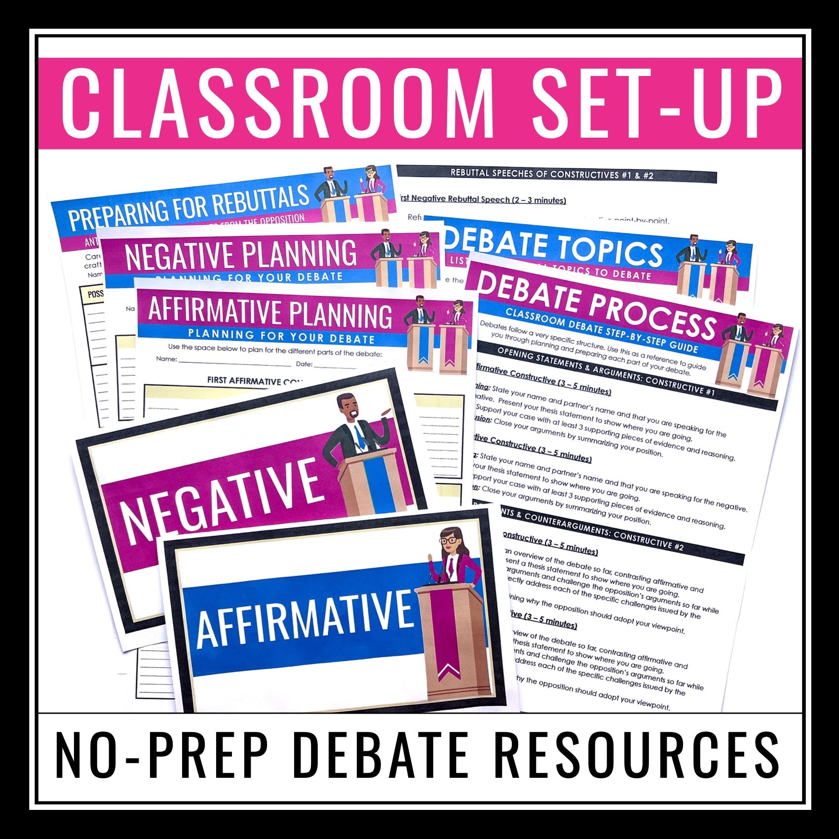 Debating Resources Debate - Slides, Organizers, Worksheets, Handout, & Topics for Classro ...