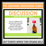 Discussion Prompts Speaking Activity for Middle or High - Presentation Slides