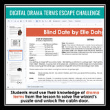 Drama Terms Introduction & Theater Escape Room Digital Script Reading Activity
