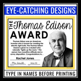 End of the Year Awards - Famous People Edition Student Award Certificates