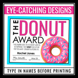 End of the Year Awards - Pun Edition Student Award Certificates