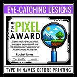 End of the Year Awards – Video Game Edition Student Award Certificates