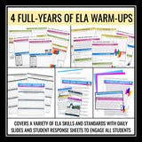 English Bell Ringers Bundle - Creative Weekly ELA Warm Ups - All Print Volumes
